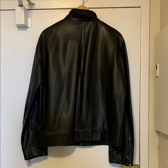 Versace Men's Black Leather Jacket - Picture 2 of 7